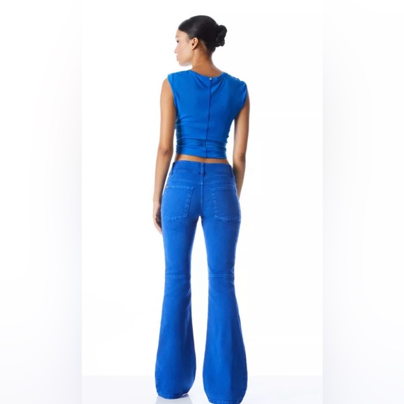 ALICE + OLIVIA Stacey Low Rise Bell Jean in Royalty (Sz 29). NWT. RETAIL 295 - Picture 2 of 14